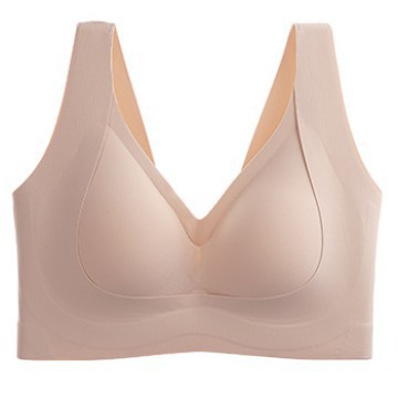 Women's Plus Size Seamless Bra Skin Friendly High Elasticity Breathable Wire-Free Lingerie With Lifting And Support_voghion.com
