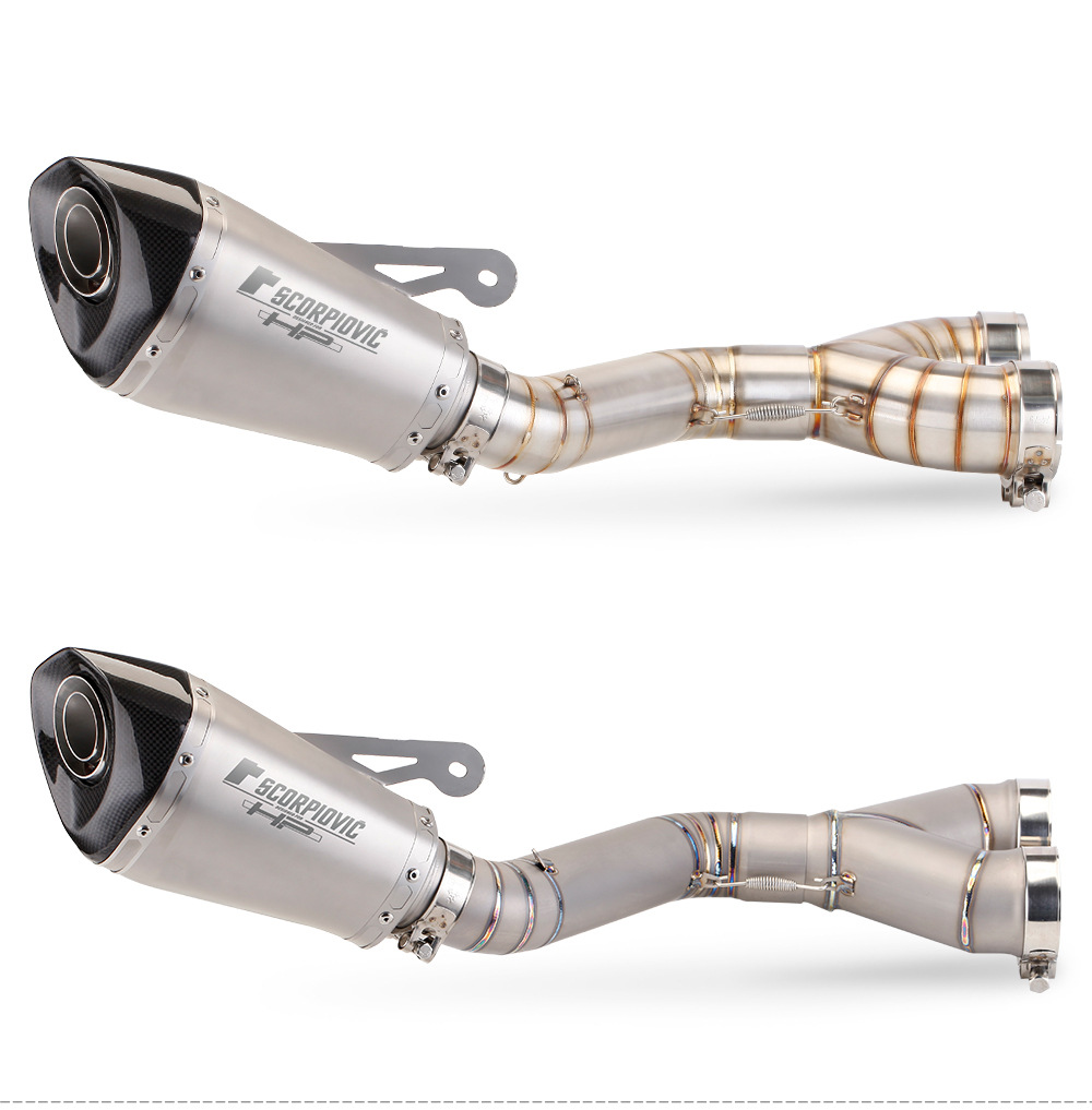 Suitable for S1000RR titanium alloy Middle 10-14 years S1000R to back pressure drum exhaust modification 14-16 years