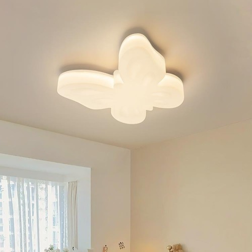 全光谱护眼儿童房间灯简约现代奶油风卧室灯温馨创意蝴蝶吸顶灯具