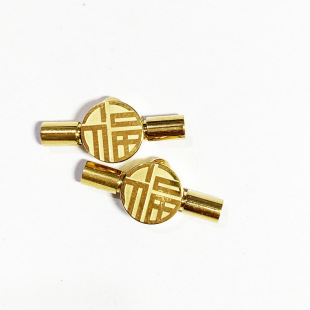 Dafu word round cake buckle lucky word buckle stainless steel bracelet handmade diy leather rope steel wire braided red rope buckle