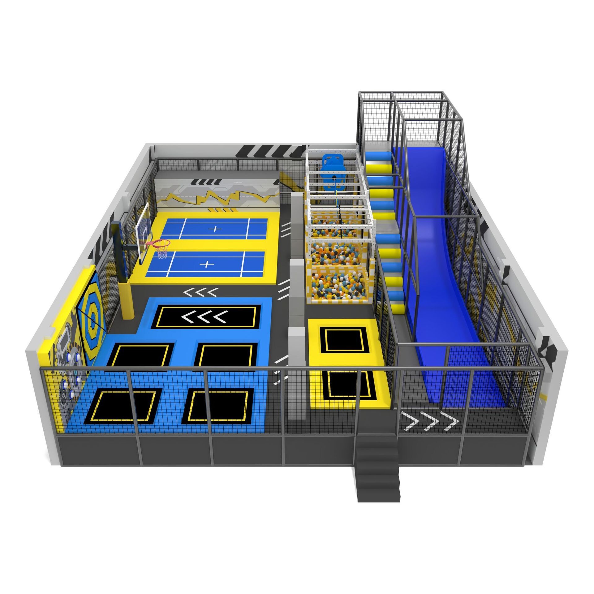 儿童室内家里蹦蹦床幼儿园滑梯跳跳床多功能成人大型弹跳床带护栏