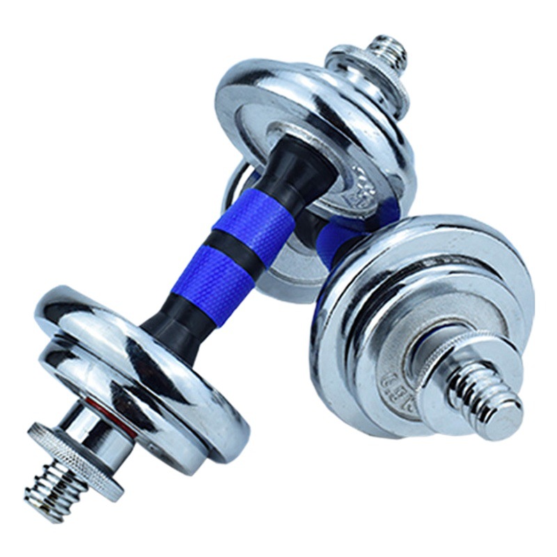 Venta directa azul varilla mancuernas hombres fitness equipo hogar comercial peso ajustable hierro puro macizo galvanoplastia