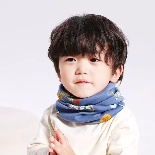 Cross-border New Children's Cartoon Scarf Plus Size Korean Printed Windproof Warm Neck Set Spring and Autumn Children's Scarf