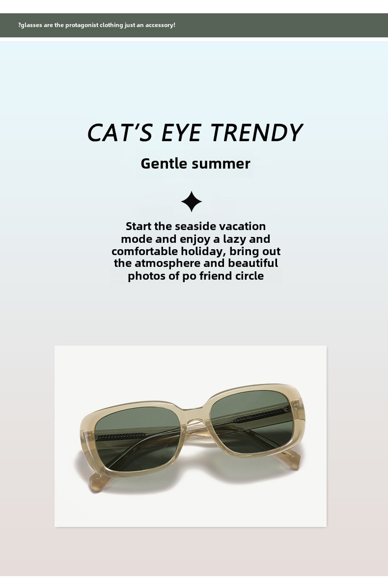 TR712 Rose's Story Yifei Polarized Sunglasses Women's Fashion Korean Cat's Eye Sunglasses_voghion.com