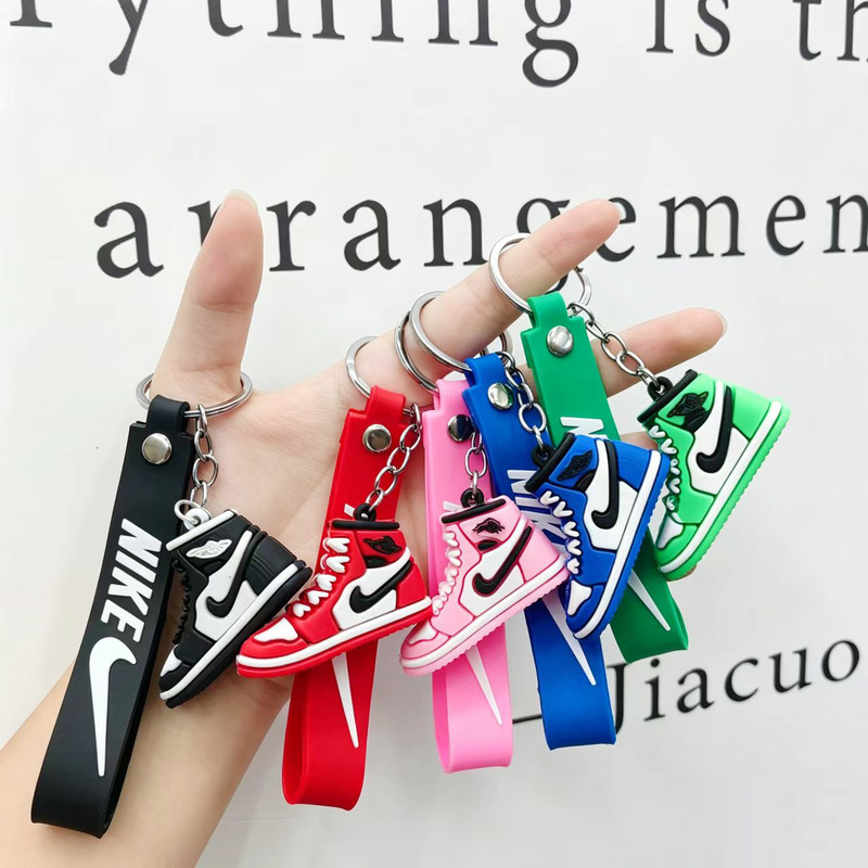 PVC soft rubber Nike sneaker keychain, simulated sports shoe pendant, cute bag and car keychain accessory