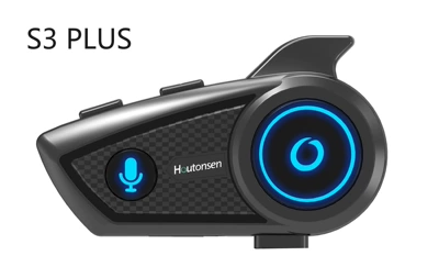 S3Plus Cross-Border Popular Motorcycle Helmet Bluetooth Intercom Headset for Multi-Person Real-Time Communication 1500m Ski Riders (Motorcycle Helmet Headset) - black-2-people-intercom-single-pack