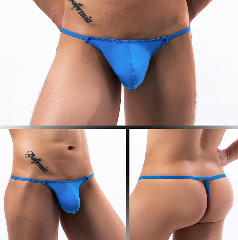 Foreign Trade Cool and Sexy Low-Waist Men's Underwear, Ice Silk Jj Ring U-Convex Multi-Purpose Thong E068