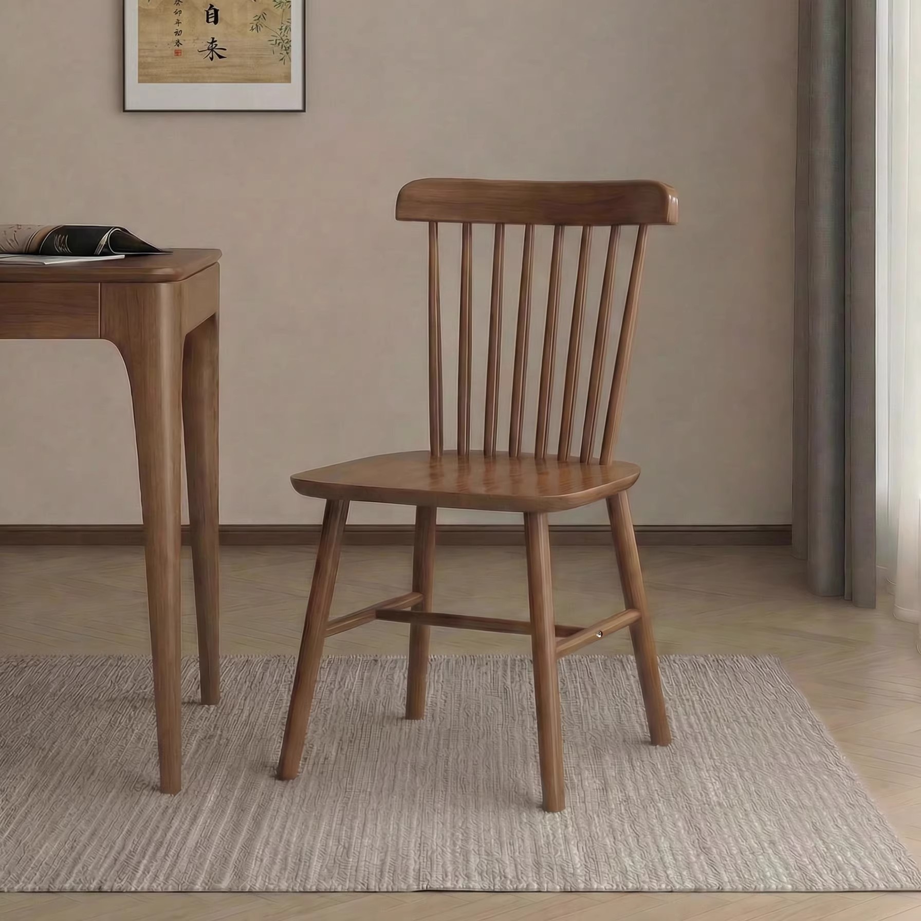 Sillas de madera maciza sillas de comedor nórdicas caseras sillas de comedor casuales sillas de mesa de comedor casuales de estilo antiguo taburetes de respaldo sillas Windsor