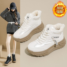 加绒高帮雪地靴女2025冬季新款学生ins韩版保暖休闲鞋棉鞋K6727