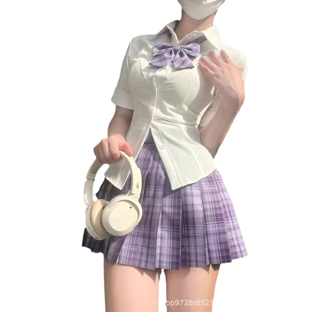 유잉 오리지널 JK 셔츠 타이트 허리 셔츠 스트레치 탑 순수 스파이스 소녀 슬리밍 짧은 소매 긴 소매 V-넥 셔츠