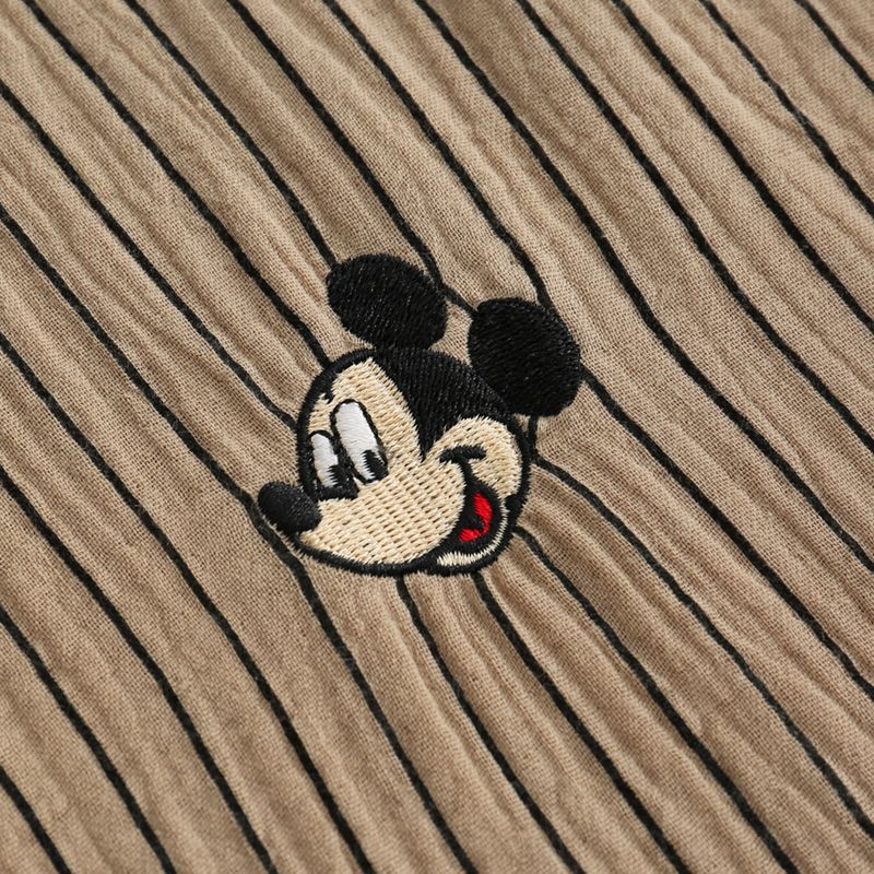 Nube de algodón pareja pijama mujer primavera y otoño nuevo Mickey rayas de dibujos animados dulce suelta ropa de casa conjunto al por mayor