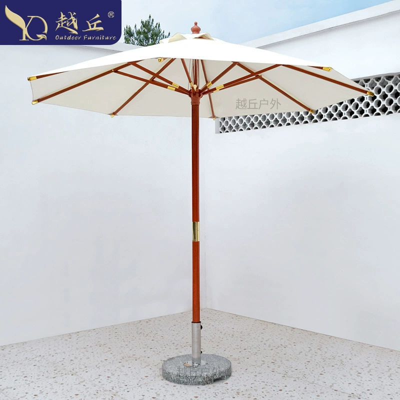 Зонт с центральной колонной из цельного дерева, уличный зонтик, уличный киоск во дворе, коммерческий бассейн на берегу моря, пляжный зонт, зонт от солнца из тикового дерева