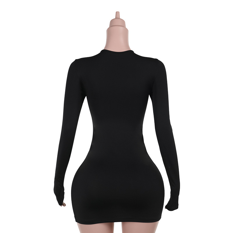 Front Back Wearable Lace Up Sexy Dress Women Autumn Sexy Sexy Hip Dress