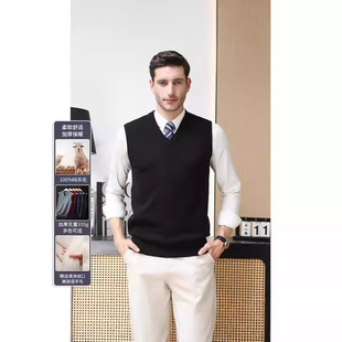 Autumn and Winter New Wool Sweater Men's Sleeveless Vest Men's Heavy Loose Factory Straight Base Shirt Vest Top