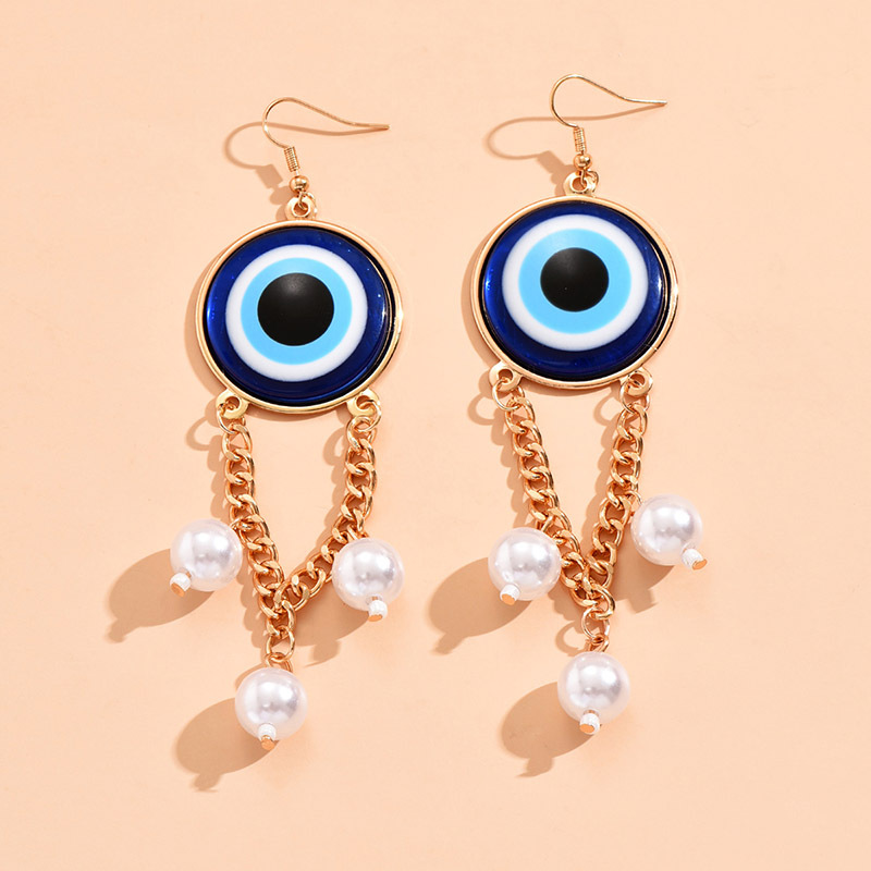 1 Pair Fashion Eye Imitation Pearl Metal Plating Womenu0027S Drop Earrings