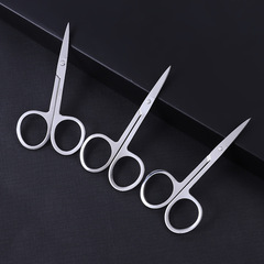 Hairdressing stainless steel small curved scissors, eyelid glue small scissors, high-quality A scissors, wholesale beauty makeup tools