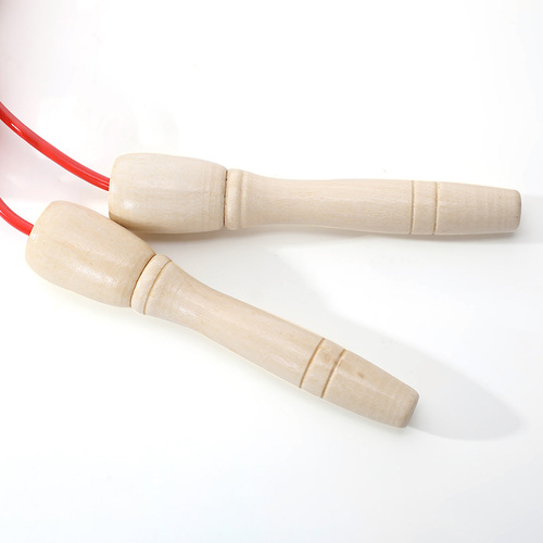 Direct Manufacturer Supply Simple Screw Wood Handle 2.5M Plain Color Rubber Jump Rope Fitness Fat Burning Weight Loss Exercise Equipment