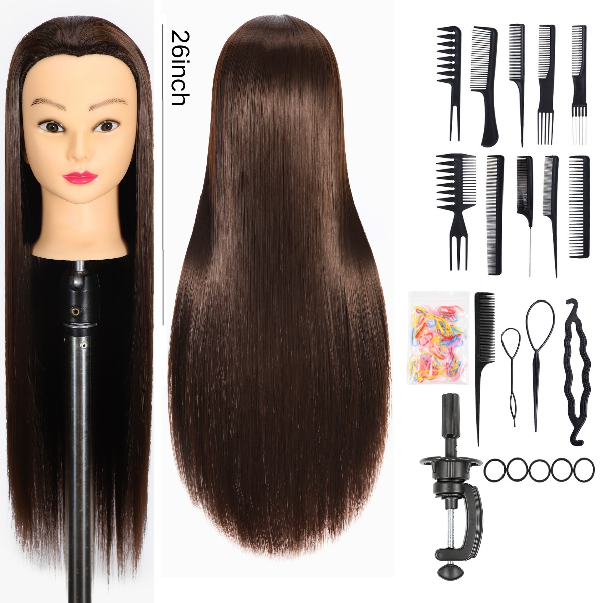 Maniquí de Cabeza para Peluquería de Fibra de Alta Temperatura image 24