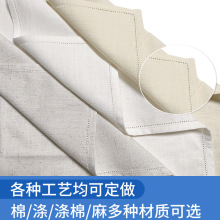 1cm边棉麻镂空口布酒店餐巾布餐厅镂空抽纱白色棉折花镂空绣餐垫