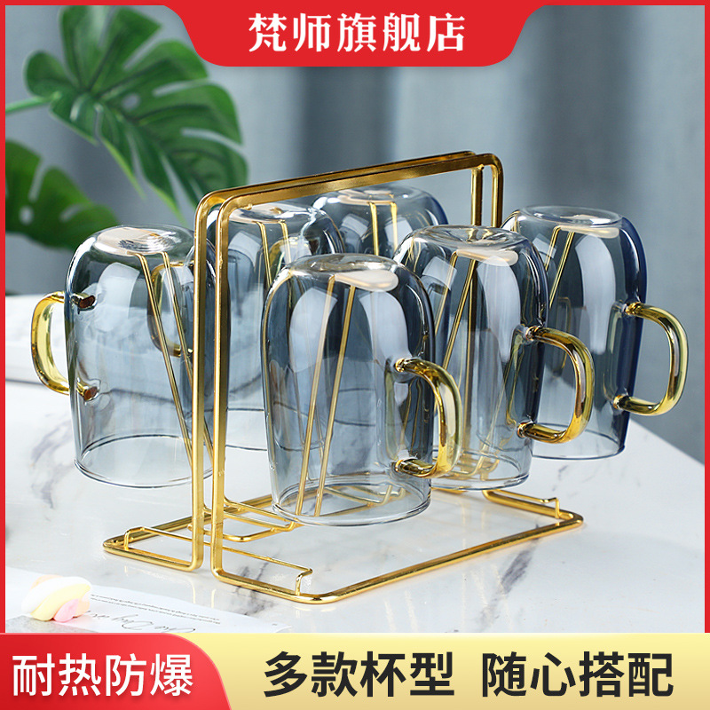 5ZV7耐熱玻璃水杯套裝家用客廳玻璃茶杯水壺套裝輕奢杯子杯具套裝