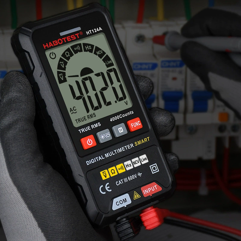 Huabo HT124B Цифровой мультиметр автоматический диапазон высокой точности антигоревший электрик измерительный метр мультиметр