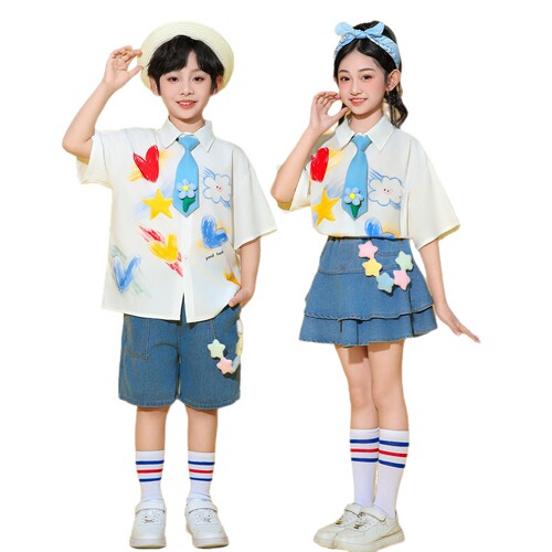 Children's performance clothes, primary school sports games, cheerleading performance clothes, chorus clothes, class clothes, kindergarten dance clothes,