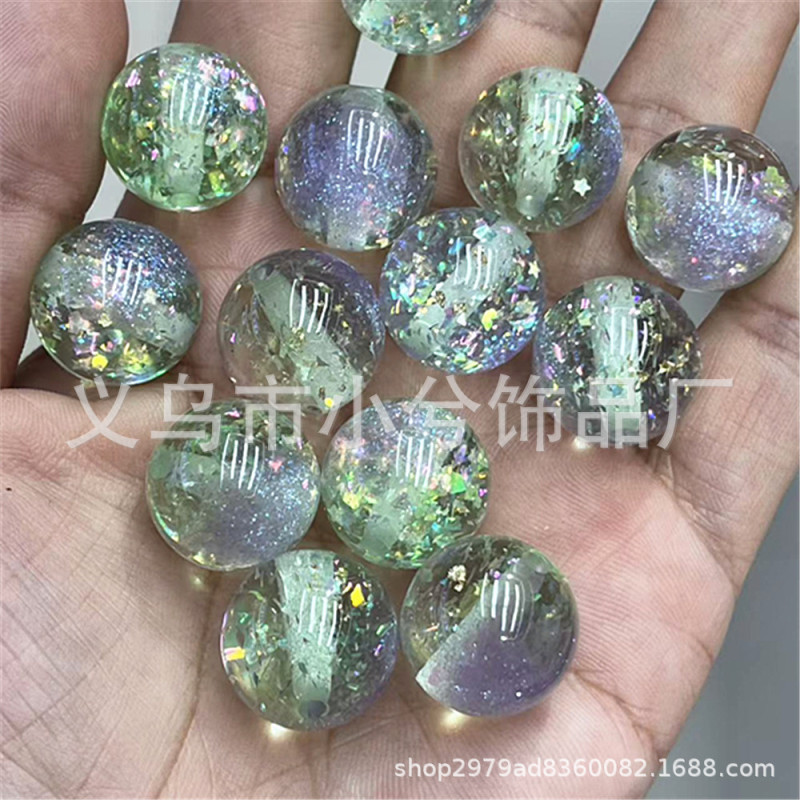 16mm光变彩虹欧箔通孔珠手机链串珠笔钥匙扣包链diy手工饰品配件|undefined