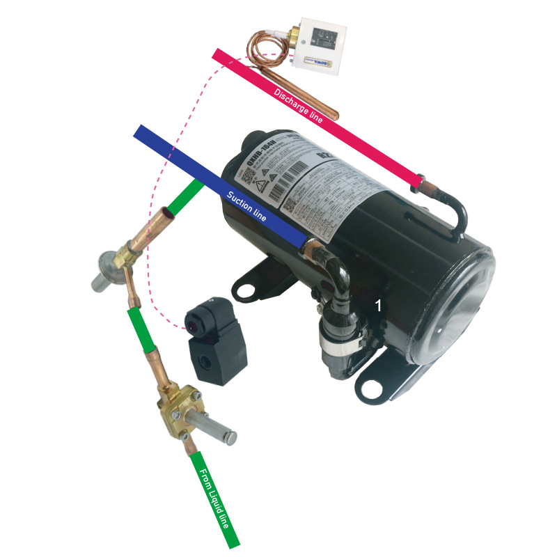 3HP通用型制冷压缩机电机喷液冷却阀响应温度块及喷液调节范围广