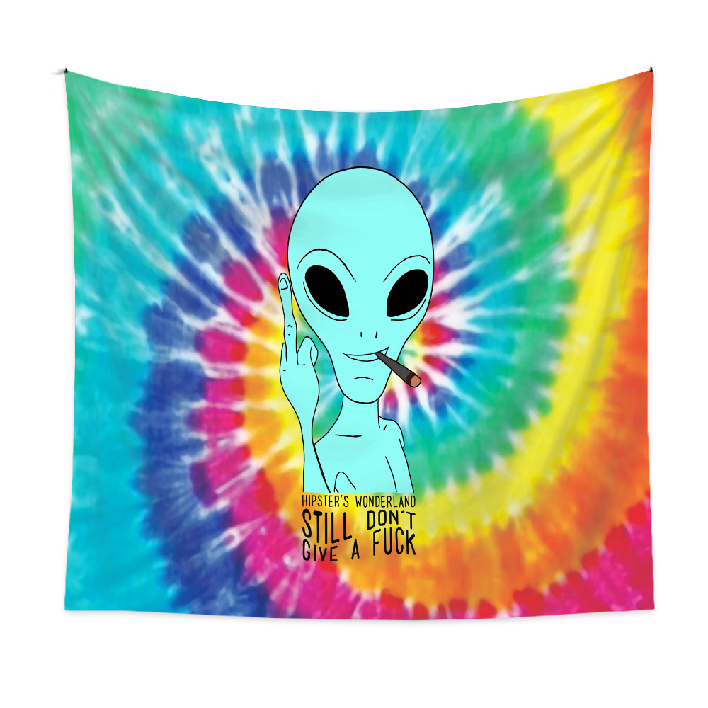 Bohemian Skull Alien Background Cloth Psychedelic Tapestry Wholesale Nihaojewelry display picture 3