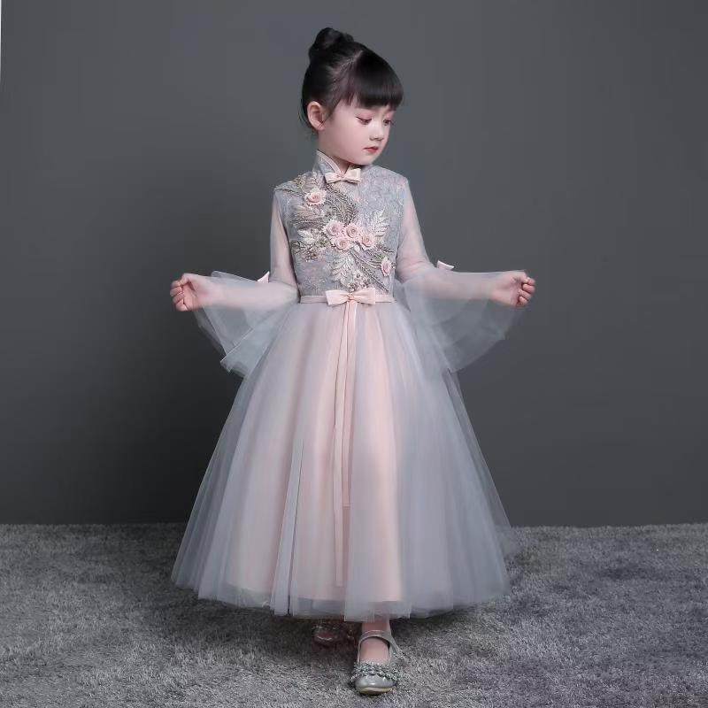 Vestido de niña nuevo vestido de princesa de alta calidad vestido de novia vestido de espectáculo de pequeño anfitrión vestido de piano