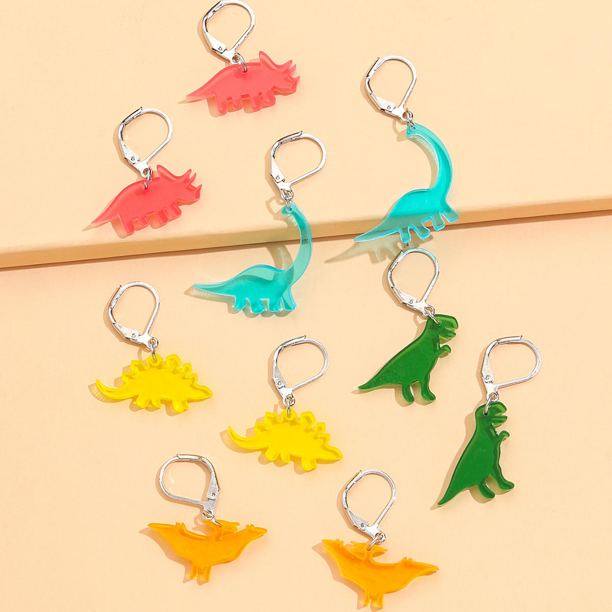 Fashion Cute Stegosaurus Acrylic Earrings Set display picture 3