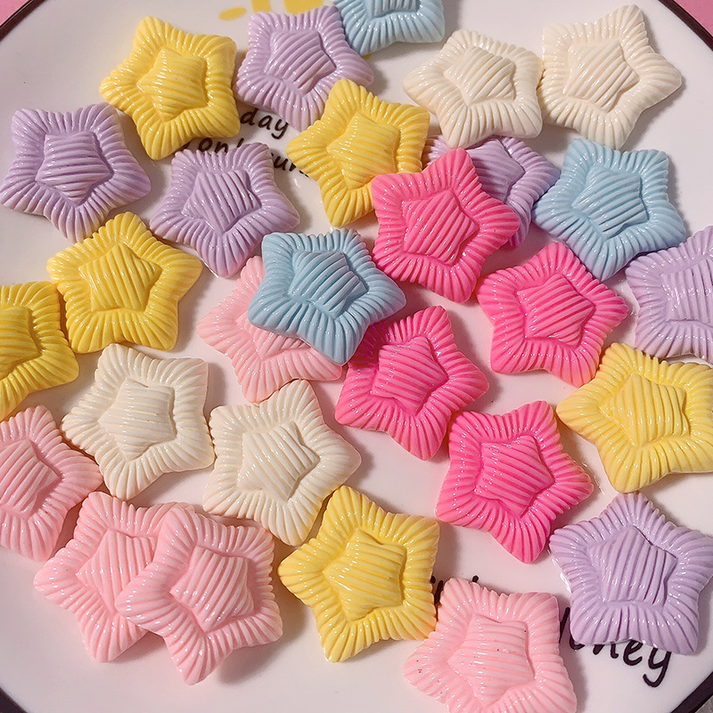 Nuevos acessorios de resina de doble capa de macarón de pentaco de crema pegamento para el cabello pin de cabello agujeros de hebilla de zapatos hechos a mano, etc.