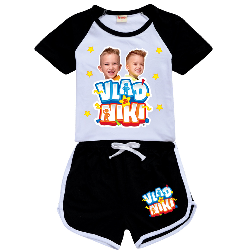 Jungen Sommer Vlad Niki Sets Kurzarm T-Shirt Shorts 2 Stück Anzug Casual Sportswear Kinder kleidung Trainings anzug für Teenager Mädchen – Detail 5