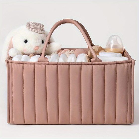 Cross-border in stock Diaper Bag Baby Supplies Storage Mummy Bag Removable Partition Baby Diaper Storage Basket