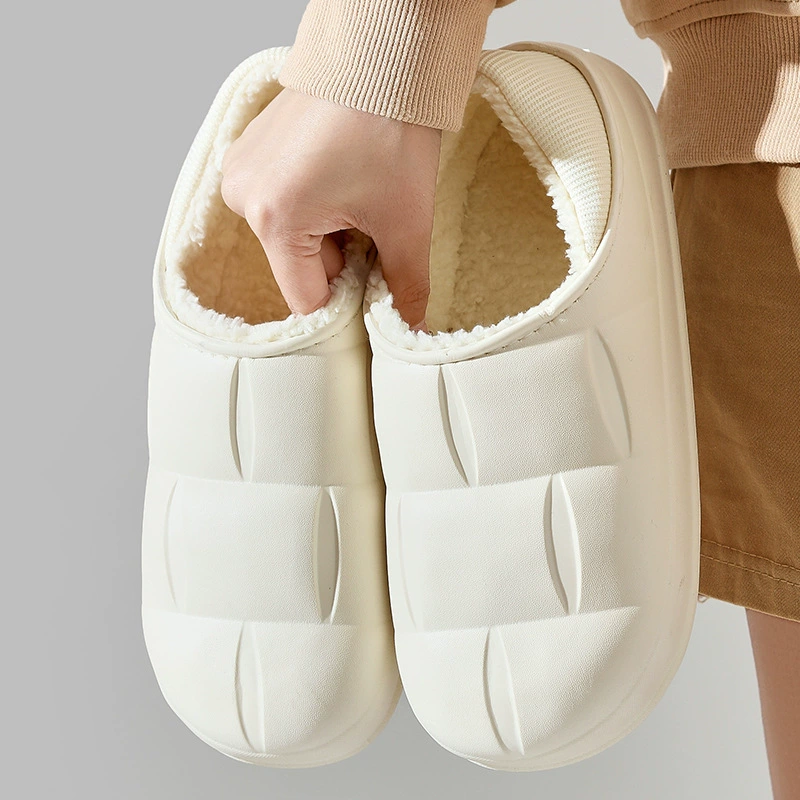 Каблетки водонепроницаемые хлопчатобумажные тапочки женские зимние бархатные теплые хлопчатобумажные туфли пара ватных перетаскивающих тапочки шерстяные панды