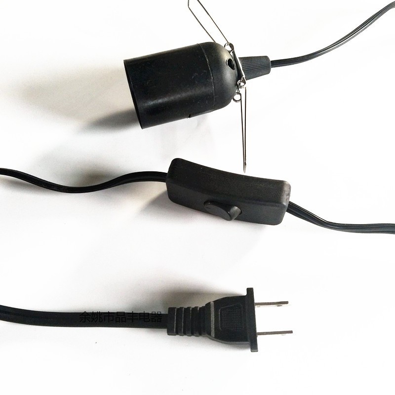 供应两芯美标盐灯线 插头线 303开关线 1.5米美规盐灯线