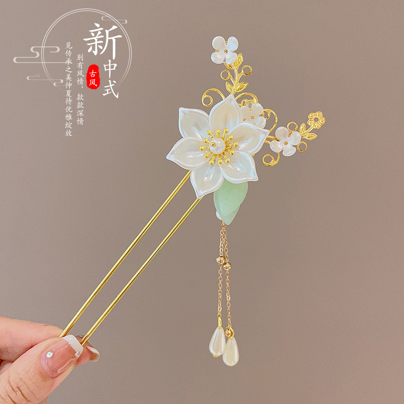 Pinzas de cabello de madera de madera negra chinesa Cheongsam nuevo estilo chino pinzas de cabello de mujer detrás del cerebro pinzas antiguo estilo moderno simple tocado