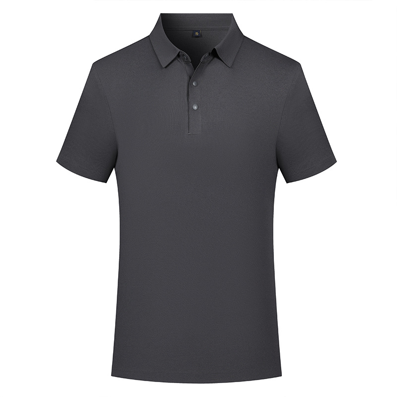 70 piezas de seda de morera de lujo ligero, polo de encaje sin costuras, camisa de polo, ropa de trabajo de alta gama para hombres, personalización