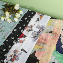 春夏雪纺印花连衣裙面料小清新75D雪纺印花布汉服古装薄纱面料