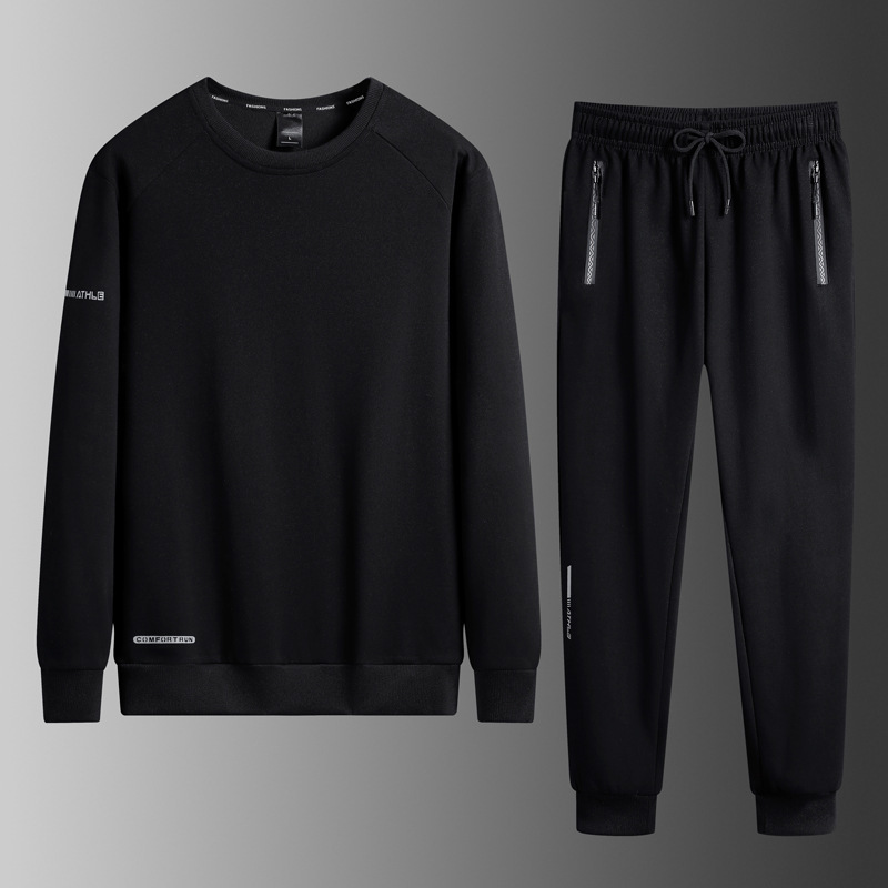 Nuevo otoño y invierno de moda para hombres con suéter de cuello redondo y pantalones casuales juveniles set de hogar set de dos piezas