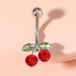Belly Button Ring Cherry Navel Nail Medical Stainless Steel Rod Body Puncture Jewelry AliExpress ebay Supply