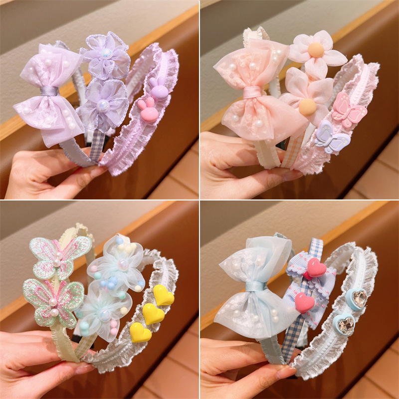 Arco diadema niños cara lavado cabello headwear niñas lindo dibujos animados pelo presionando diadema bebé antideslizante no-apretar la cabeza