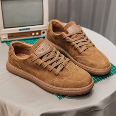 Spring New English Retro Leather Low-top Casual Shoes for Men Trendy Matchy Soft Sole Lace-up Patent Leather Shoes for Men