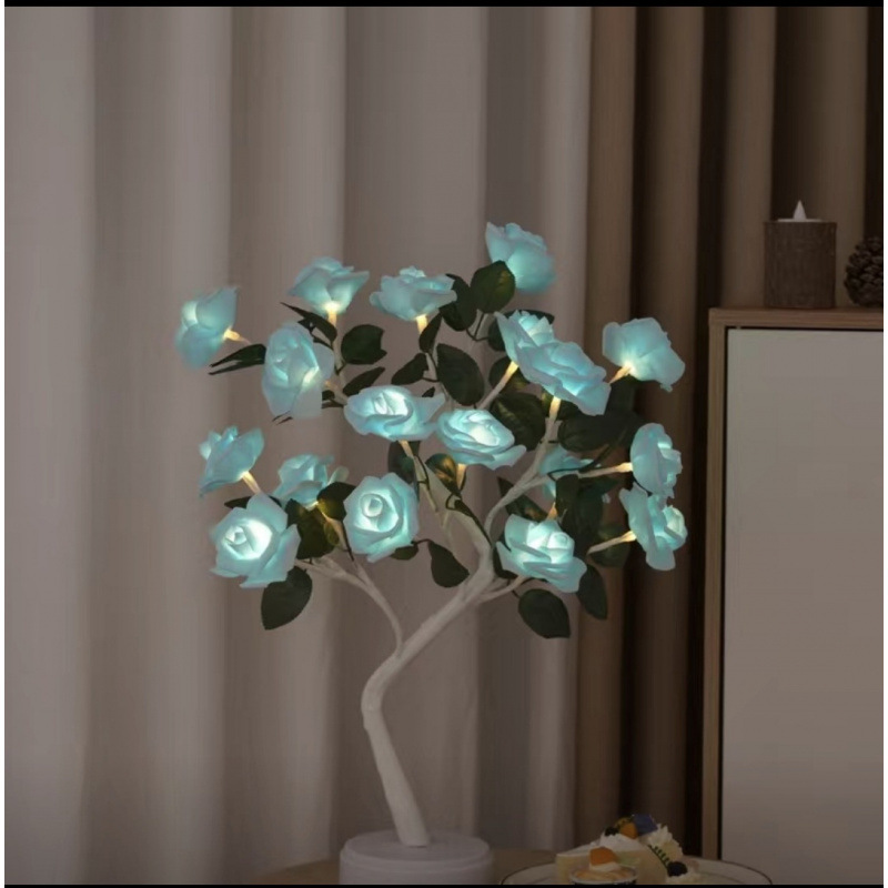 18등 블루 로즈 트리 라이트 USB 스위치 포함