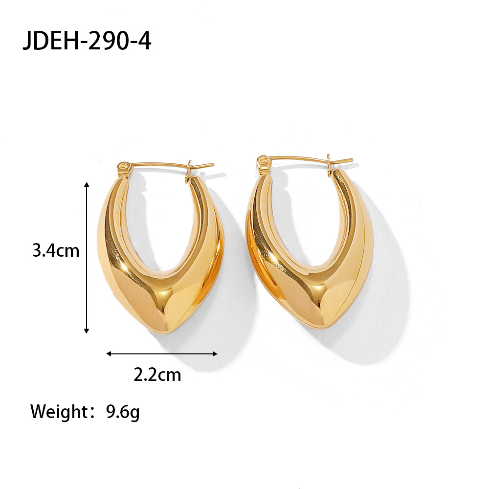 Fashion V Shape Stainless Steel Earrings Gold Plated Stainless Steel Earrings display picture 6