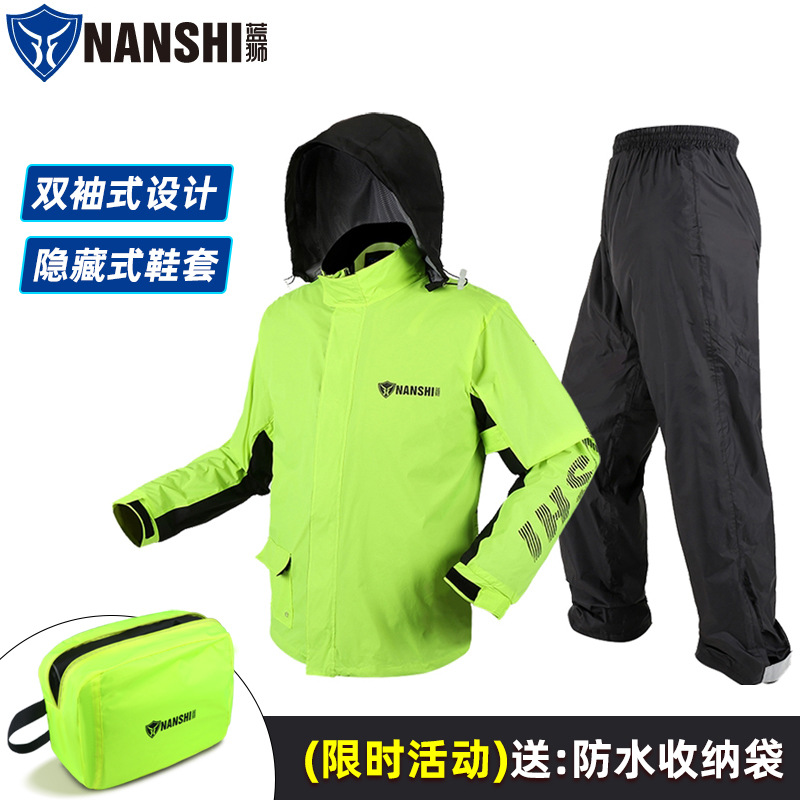 León azul traje impermeable pantalones de lluvia dividida reflectante tráfico motocicleta hombres adultos montar a prueba de lluvia impermeable al por mayor