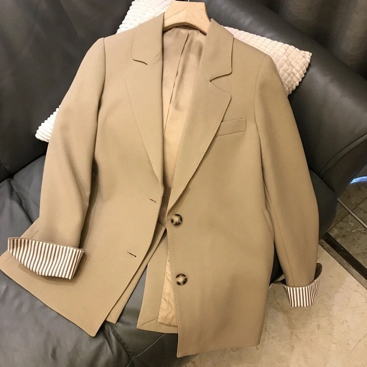 Lässiger Damenblazer Im Koreanischen Stil Locker Geschnitten_voghion.com