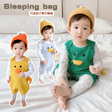 韩国婴儿连体衣可爱宝宝睡袋秋装 2024新款小鸭子睡袋男女童睡衣
