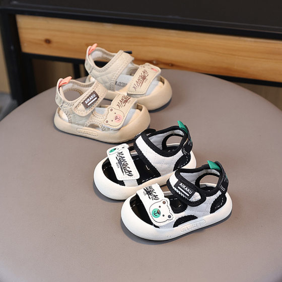 Summer New Baby Sandals 1-2 Years Old Children's Soft Bottom Toddler Shoes Boys and Girls Toe Anti-slip Beach Shoes 3