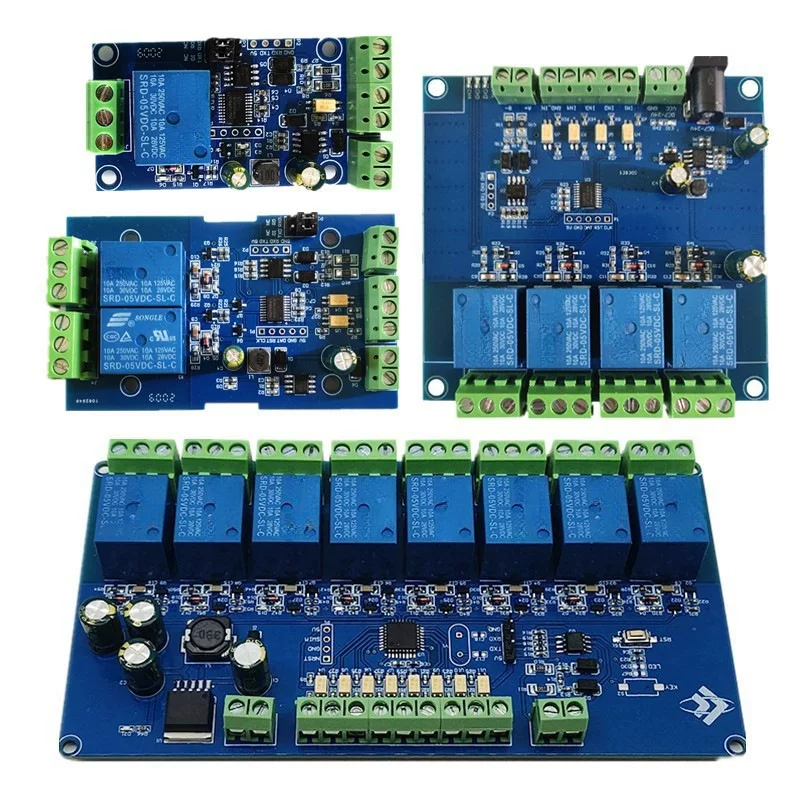 MODBUS-RTU 1/2/4/8 модуль реле для зоны отдыха, ввод и вывод RS485/TTL